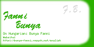 fanni bunya business card